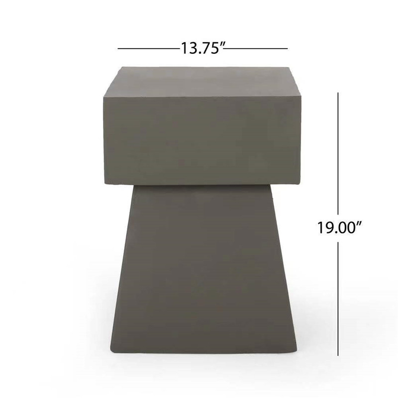 Tavolino da tavolo quadrato in cemento dal design in primo piano (2)