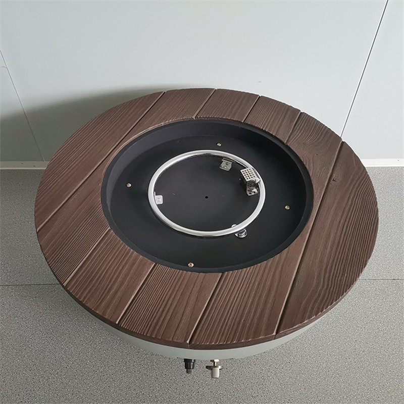 Grey Wood Oval Heated Kang Table (2)