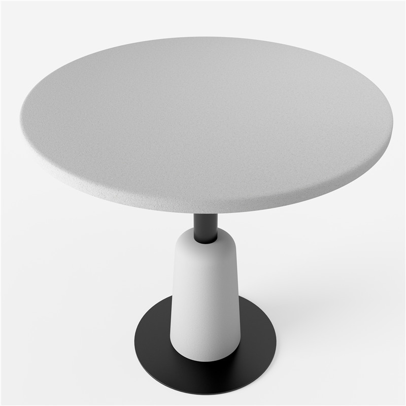 콘크리트 베이스 야외 라운드 콘크리트 커피 테이블 (12)