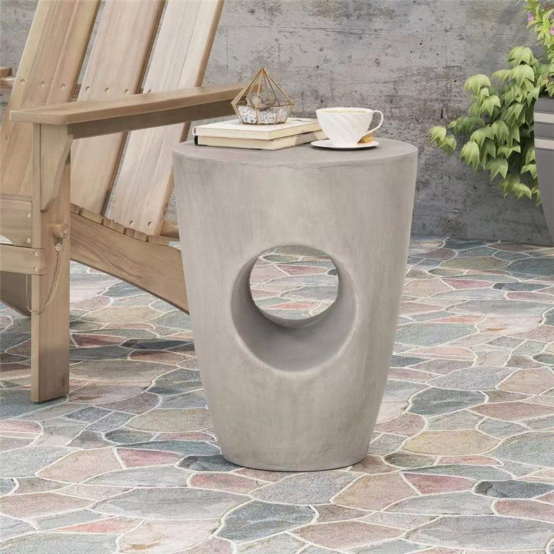 Hollow design interior decoration concrete side table (13)