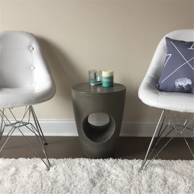 Hollow design interior decoration concrete side table (2)