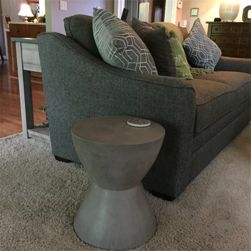 Hourglass shape minimalist style concrete side table (2)