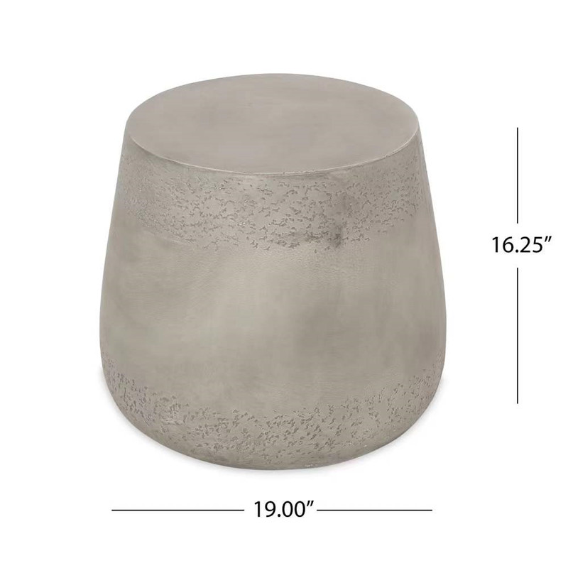 Outdoor indoor portable small round concrete side table (3)