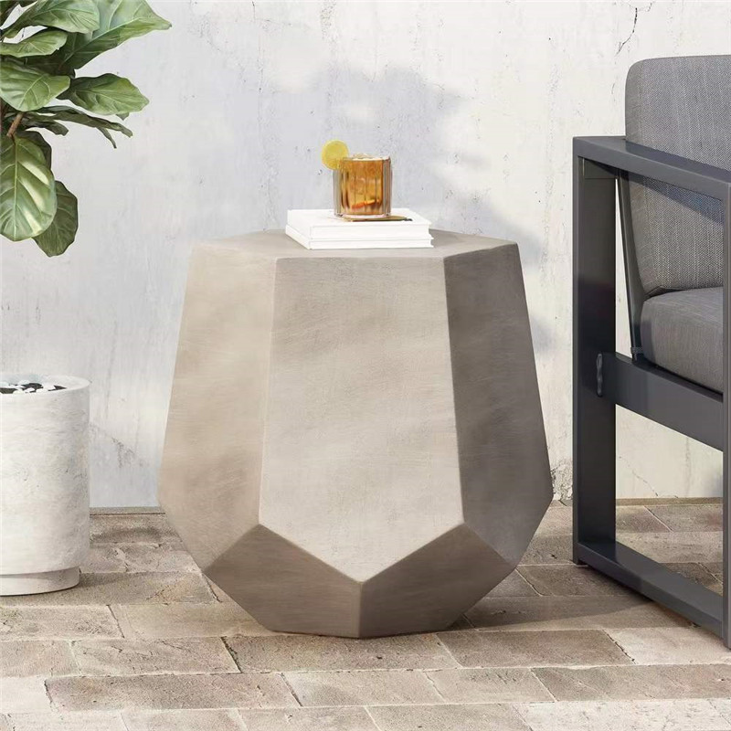 Small Multilateral Cutting Surface Home Decoration Concrete Side Table (9)