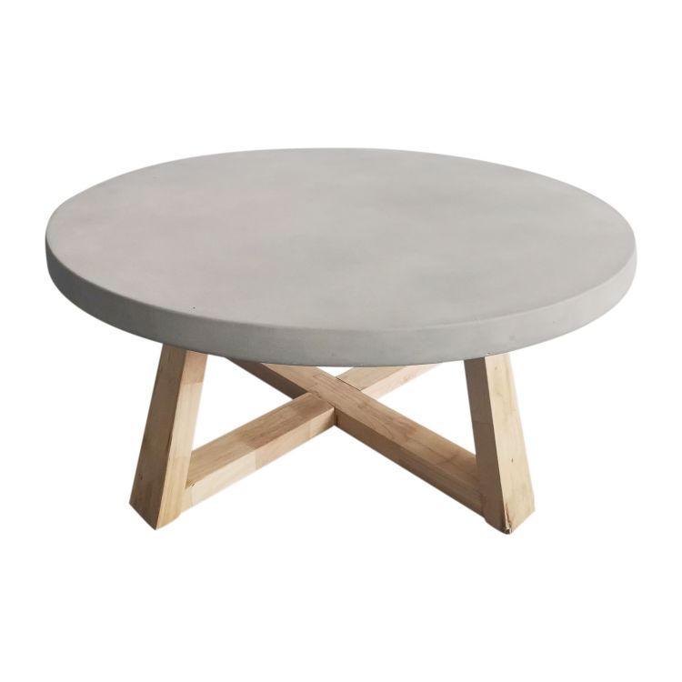 Wooden base Round concrete tab1